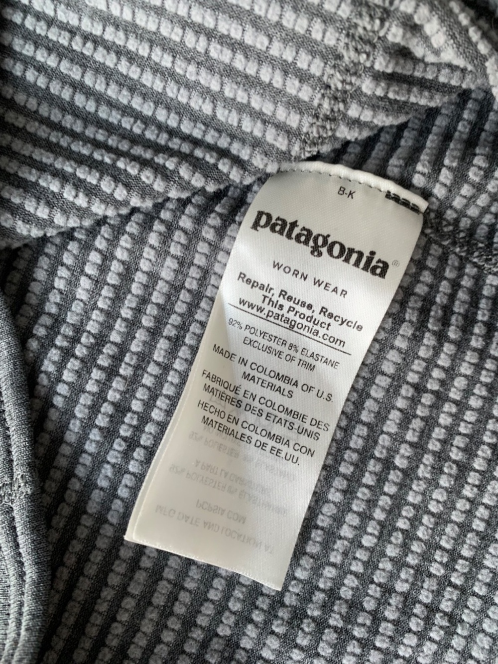 Patagonia Capilene Midweight Zip-Neck Nobel Gray Pullover Men's size S - Picture 8 of 10